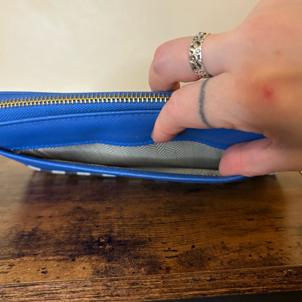 Blue and Black Checkered Wallet NWOT - Picture 3 of 7